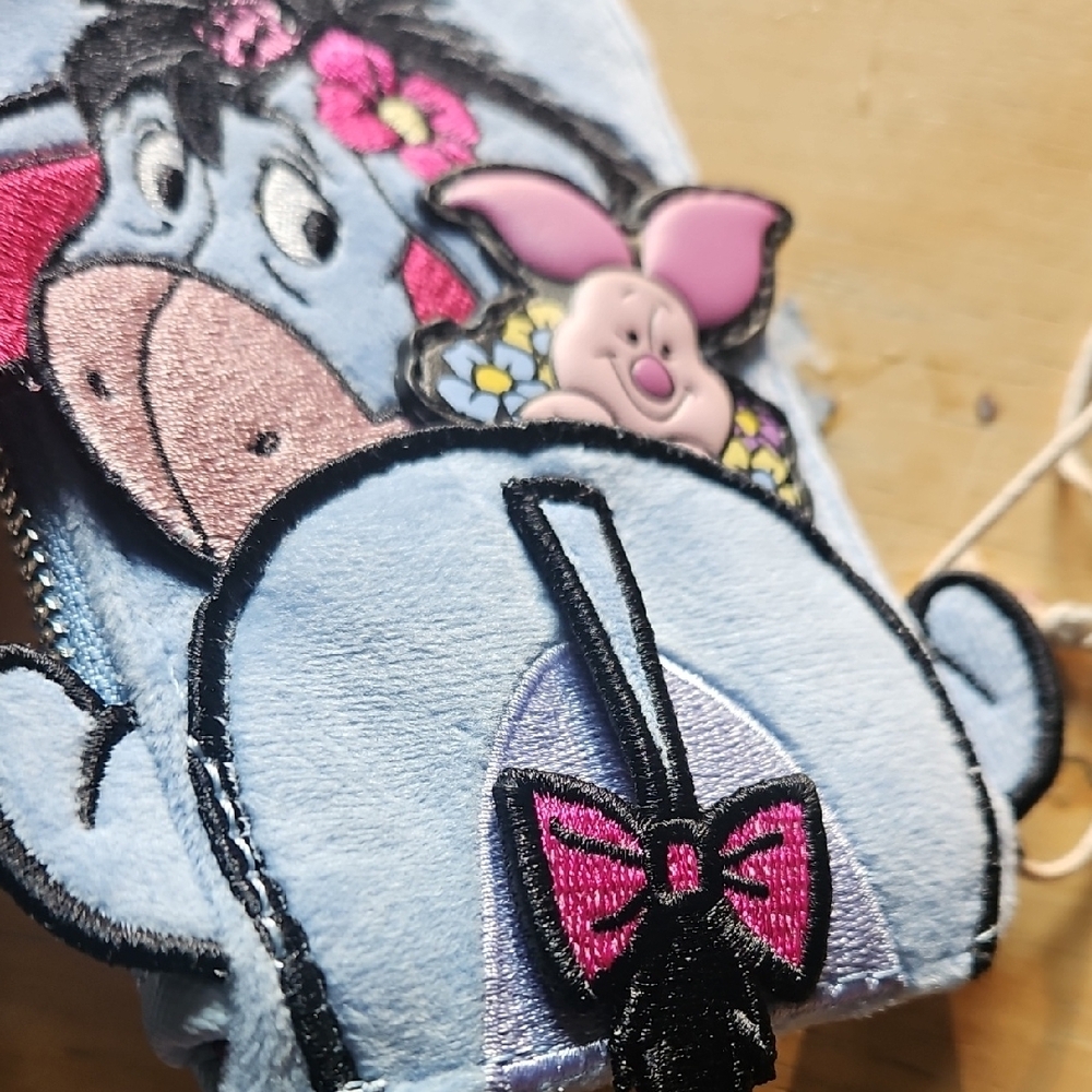 Loungefly Winnie the Pooh Eeyore and Piglet Kids Wallet - Blue and Pink - Picture 5 of 15